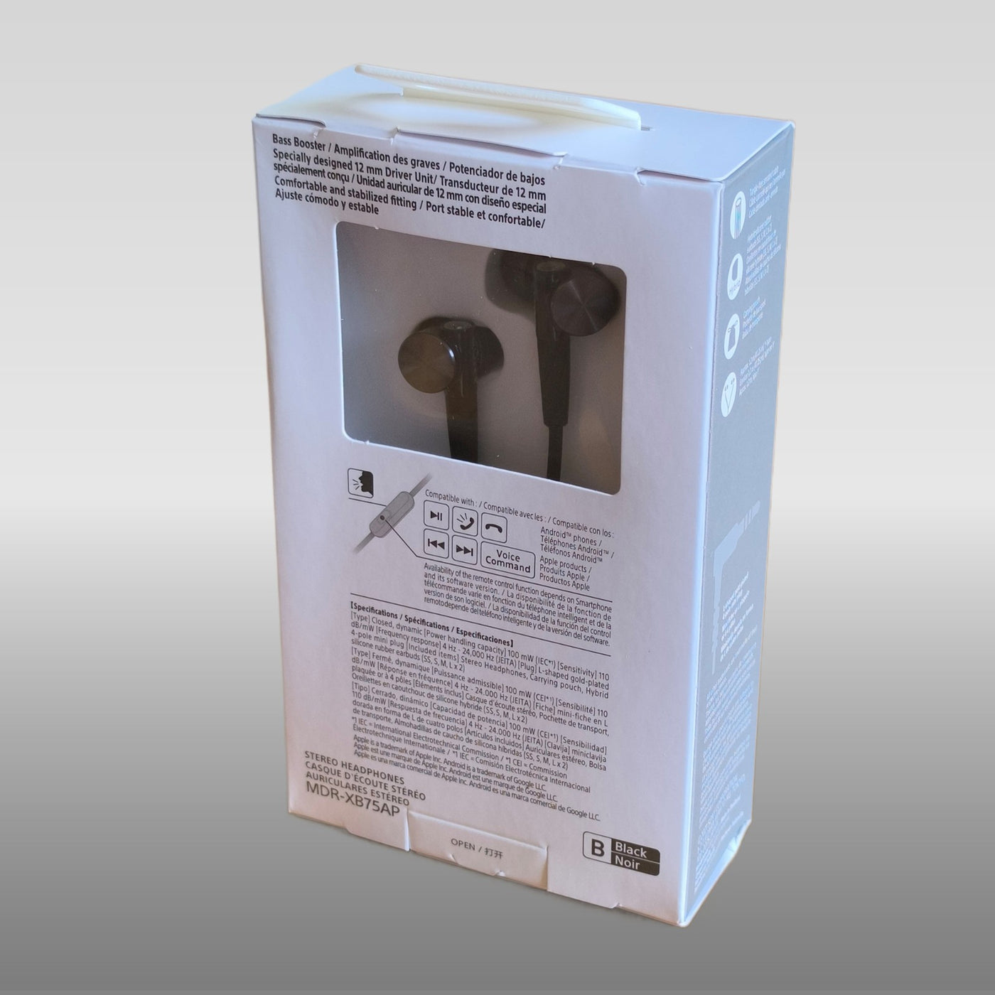 🎧 Sony MDR-XB75AP In-Ear Kopfhörer – EXTRA BASS | Mikrofon 🎶 Schwarz 💥