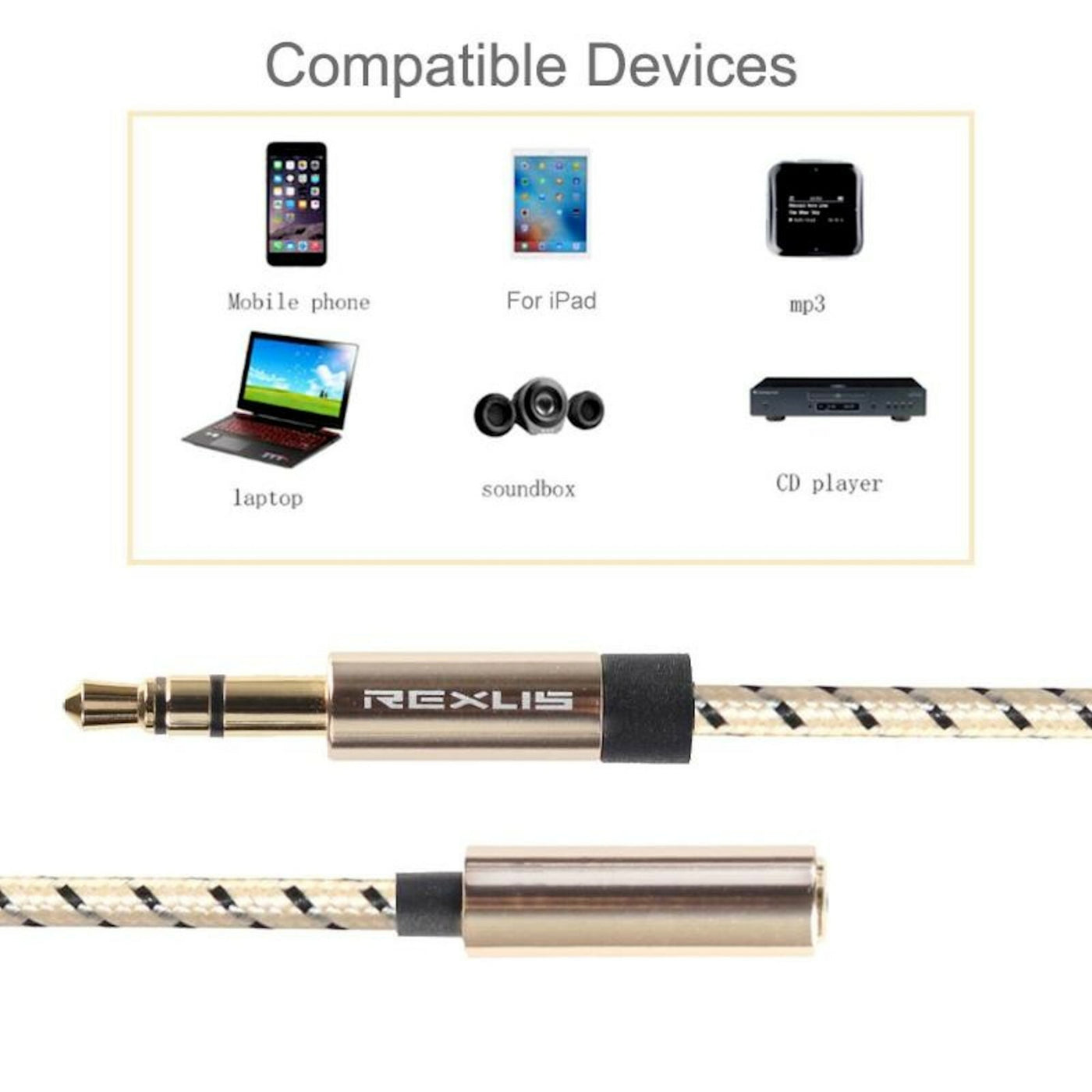 3m Audio Stereo Kopfhörer Verlängerungskabel 3,5mm Klinke Stecker > Buchse Nylon