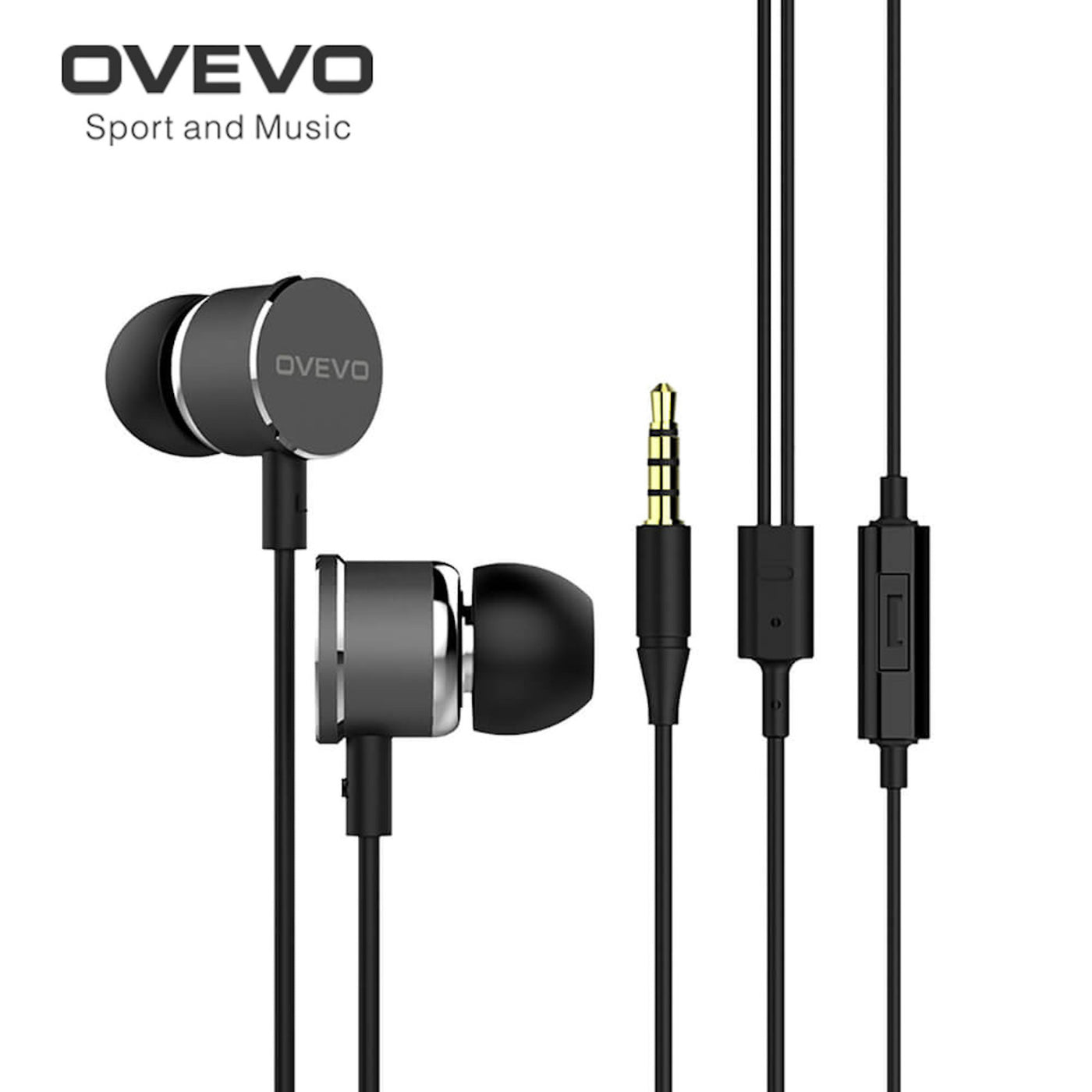 Mega Bass OVEVO S8 Premium In-Ear Earphone Headset Mic Hardcase Schwarz Weiss
