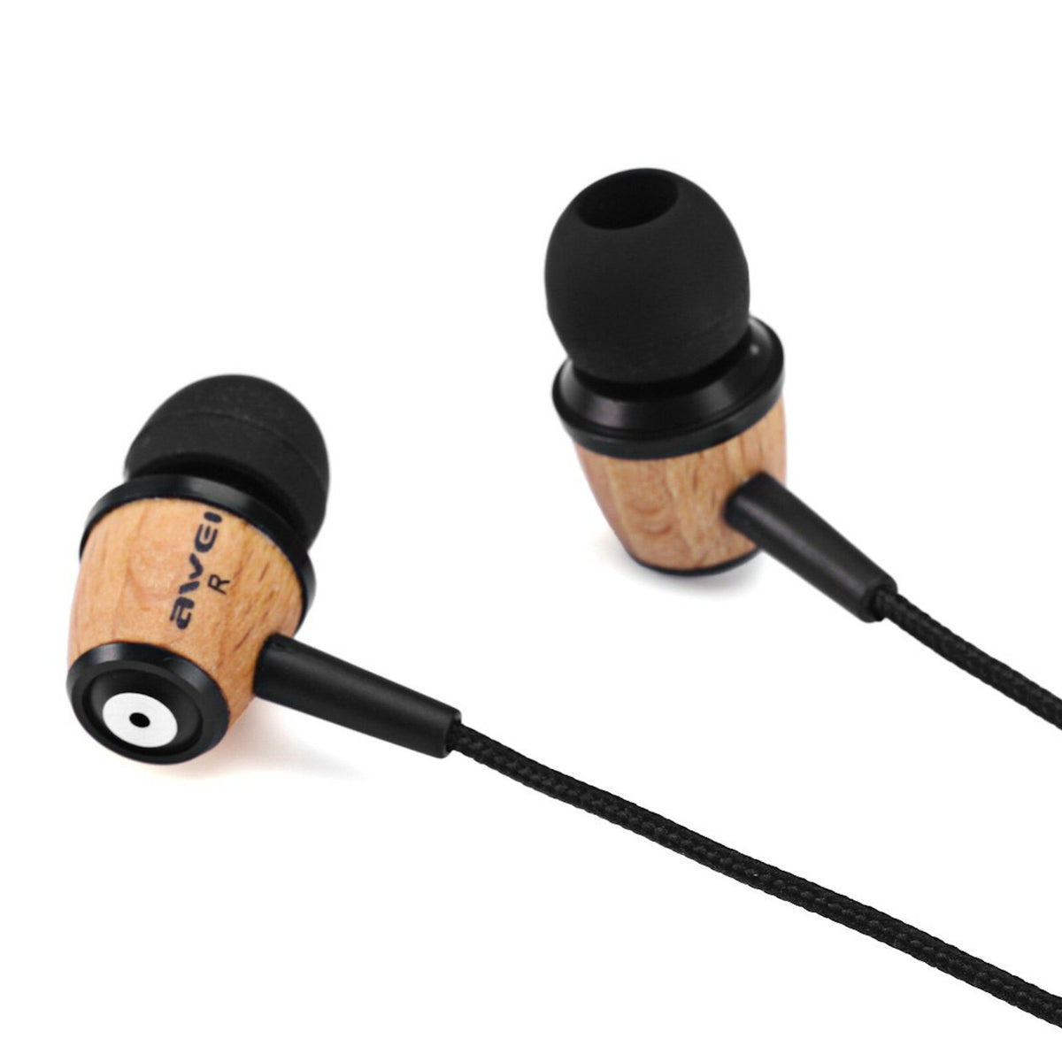Hellbraune AWEI ES-Q9 Holz In-Ear-Kopfhörer