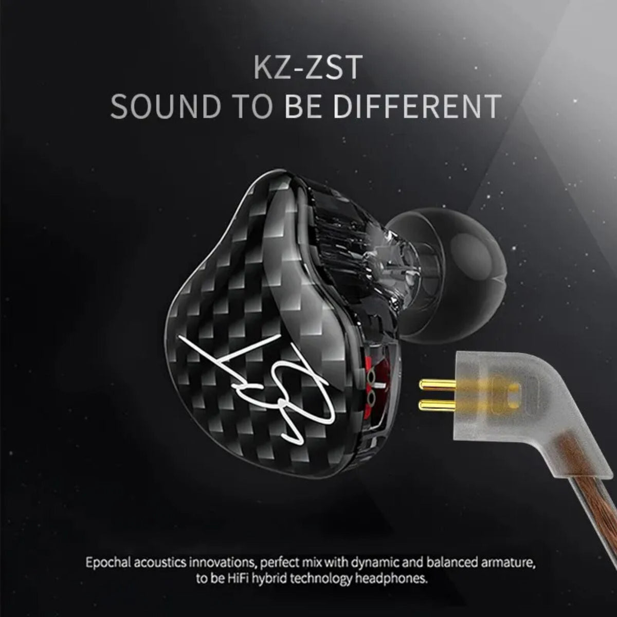Schwarzes KZ ZST Pro Hybrid In-Ear-Headset