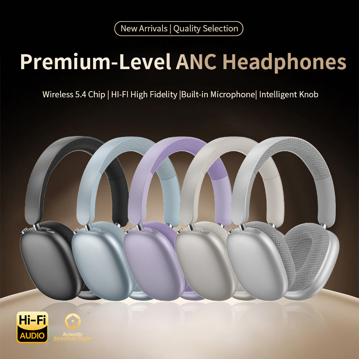 Wireless Bluetooth 5.4 Kopfhörer P859 ANC Over Ear Stereo Headset