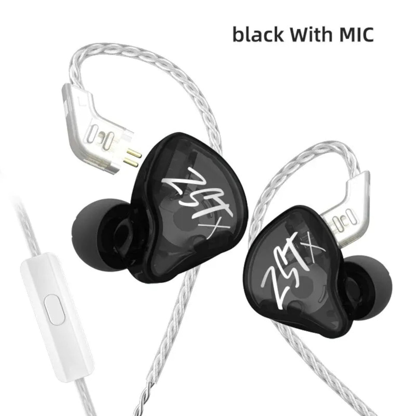 High-End In Ear Kopfhörer KZ ZSTx Pro Mic Black Messing In-Ear Premium Ohrhörer