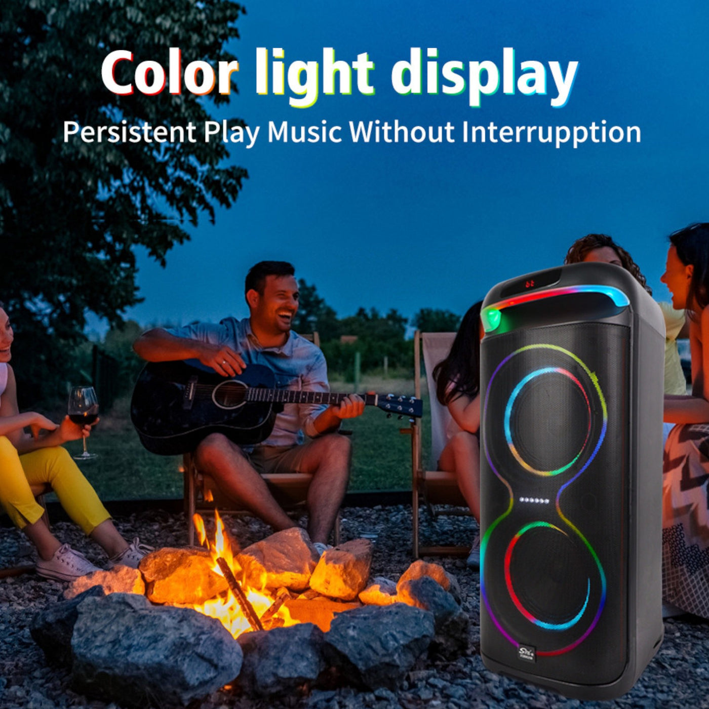 Partybox Sing-E ZQS8258 beleuchtete Lautsprecherbox 1800W Mic Bluetooth USB TWS