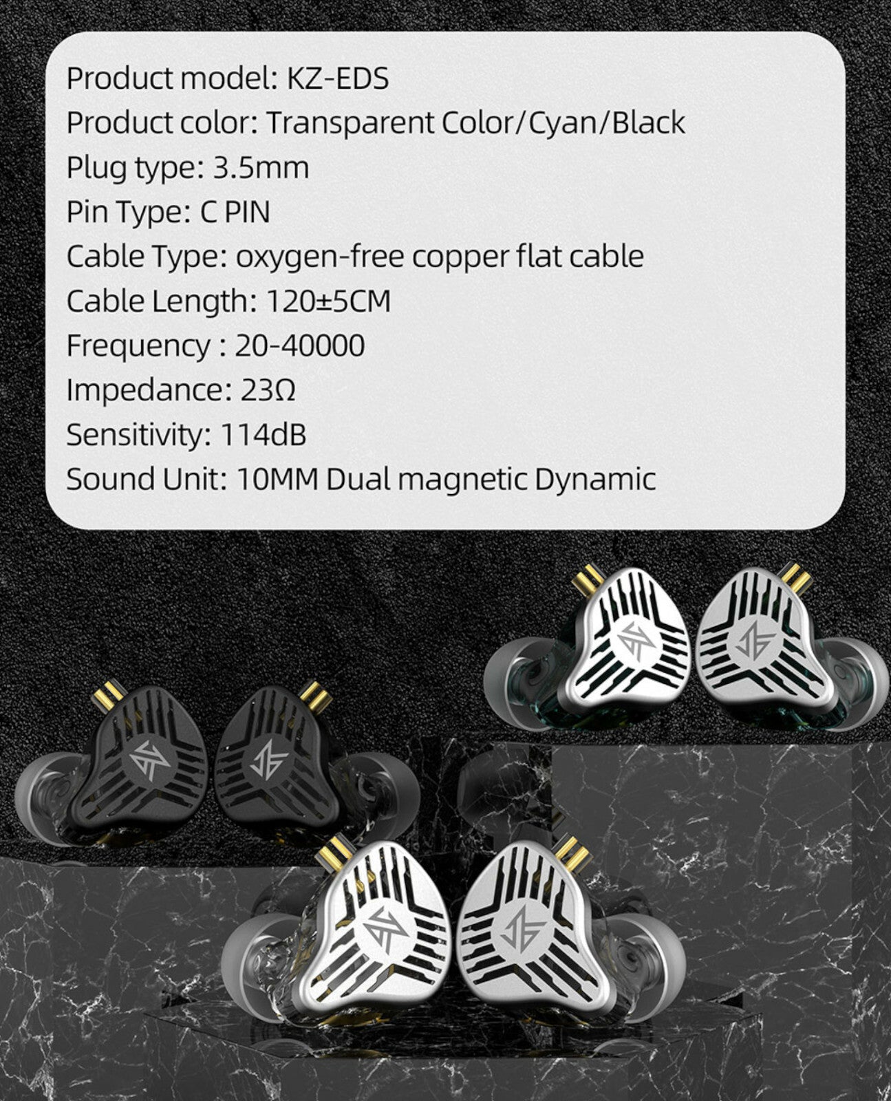 KZ EDS Premium Dynamic High-End HiFi In-Ear Kopfhörer Headset