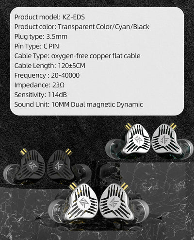 KZ EDS Premium Dynamic High-End HiFi In-Ear Kopfhörer Headset