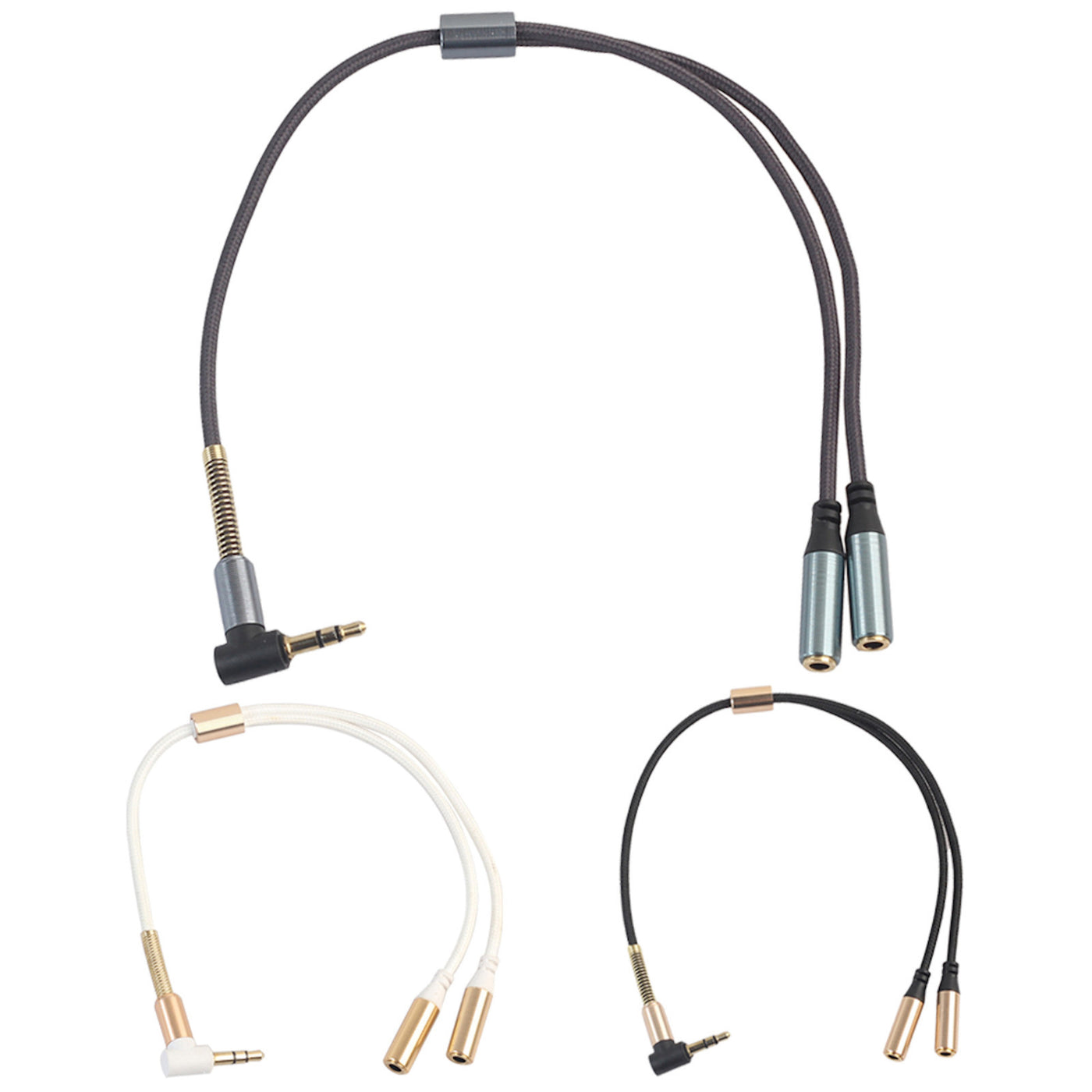 Audio Doppler Kabel Winkelstecker Kopfhörer 3.5mm Stecker > 2 Buchse blaugrau