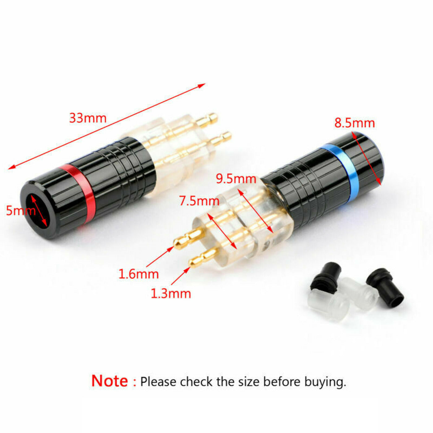 Audio Stecker zum Löten für Sennheiser HD25 HD525 HD565 HD600 HD650 rund