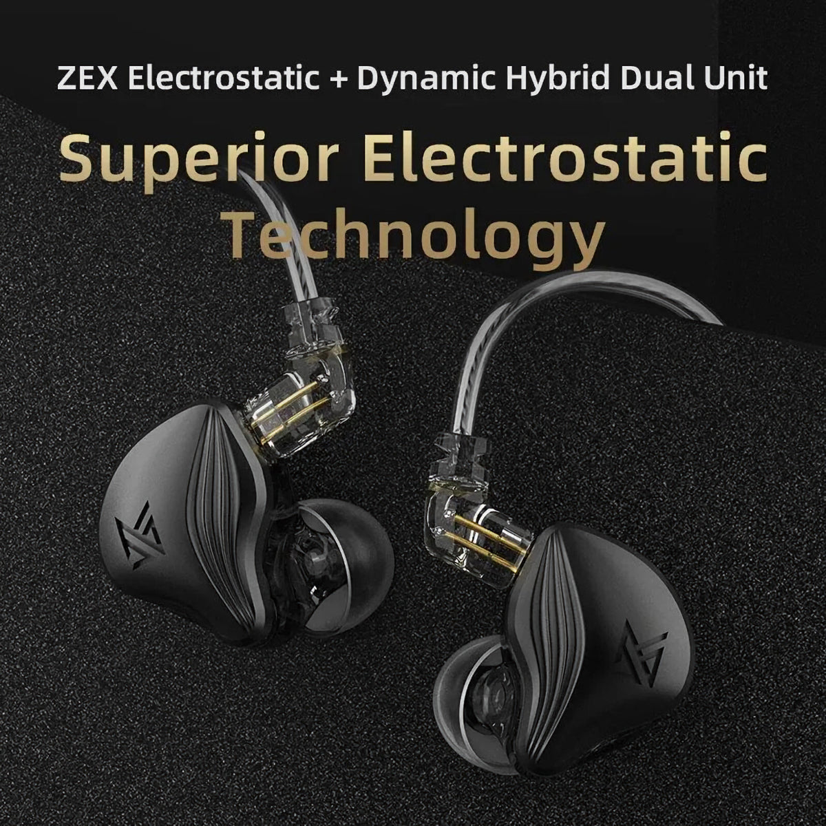 Schwarzes KZ ZEX 3-Treiber In-Ear-Headset