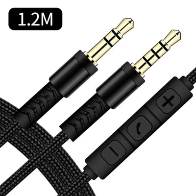1,2m Audio Stereo Kopfhörer Nylon Anschlusskabel 3,5mm Klinke für Beats Solo HD