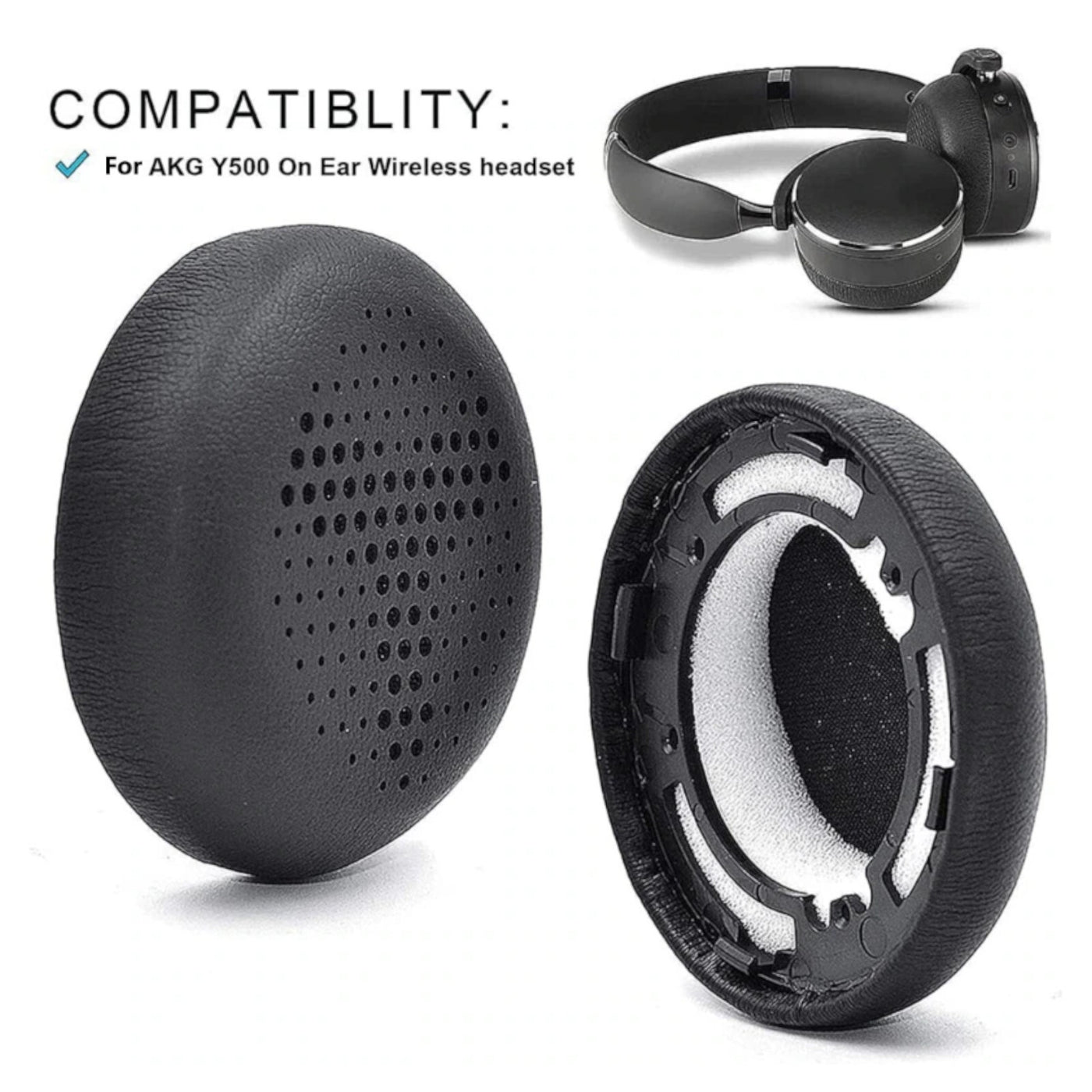 Ohrpolster für AKG Kopfhörer Y500 schwarz