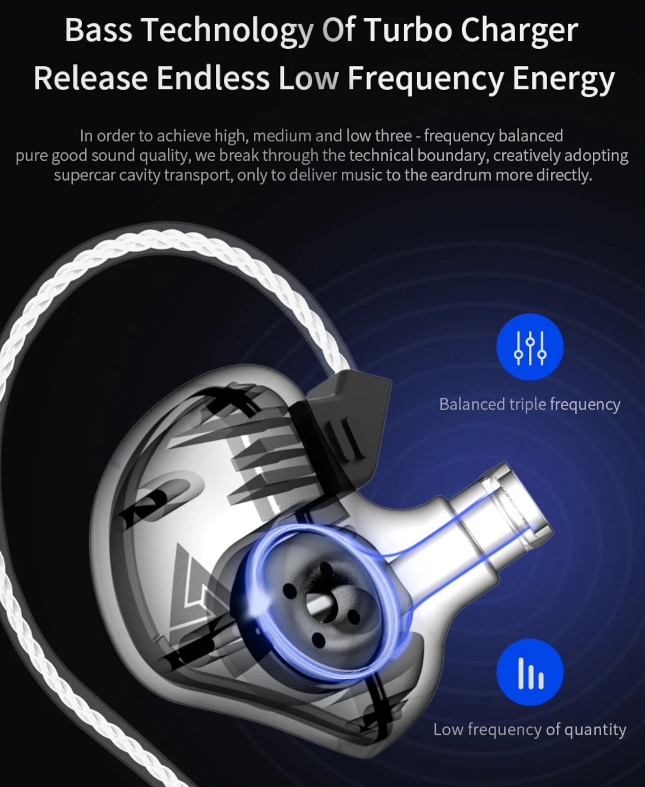 Premium Headset Kopfhörer QKZ CK5 HiFi In-Ear-Headset Ohrhörer + Hardcase