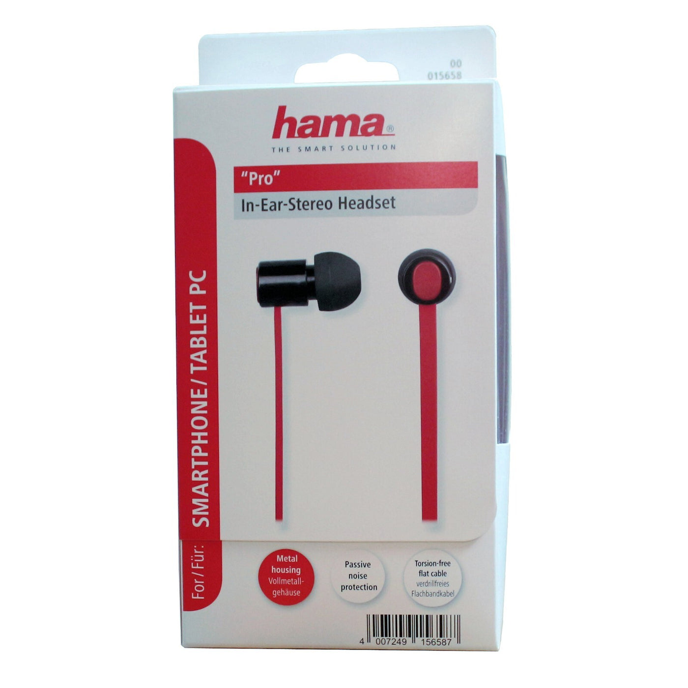 hama mobile  Pro Headset Kopfhörer In-Ear Earphones Schwarz - Rot