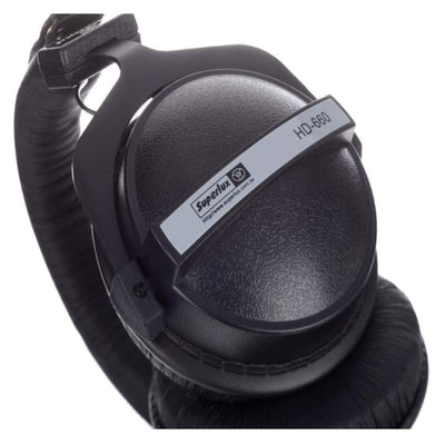 Superlux HD660 Stereo Kopfhörer Schwarz Silber mit Zubehör 6.3 mm Adapter Neu