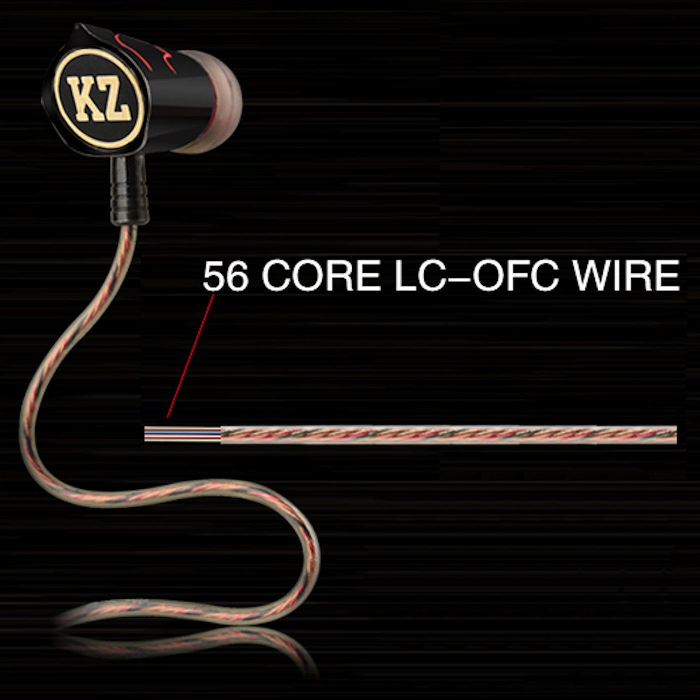 High-End Kopfhörer KZ ED8 Pro Schwarz-Rot In-Ear Ohrhörer