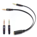 Schwarzer 3,5-mm-Headset-Splitter für Audio und Mikrofon
