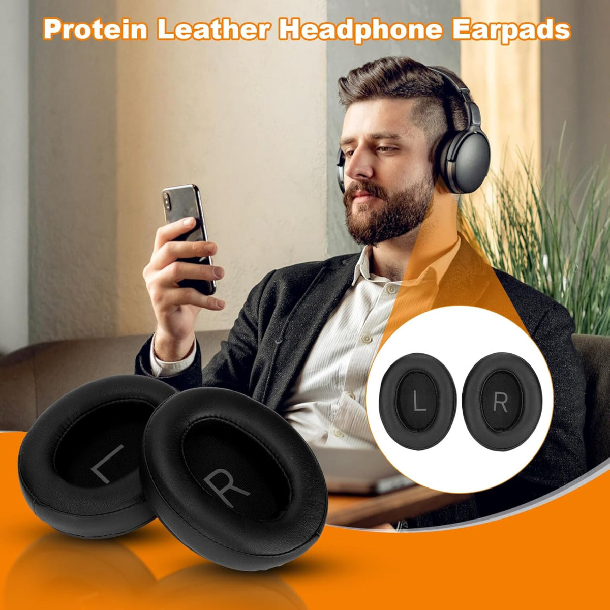 Dunkelbraune Velours-Ohrpolster für Sennheiser Momentum 3 Over-Ear