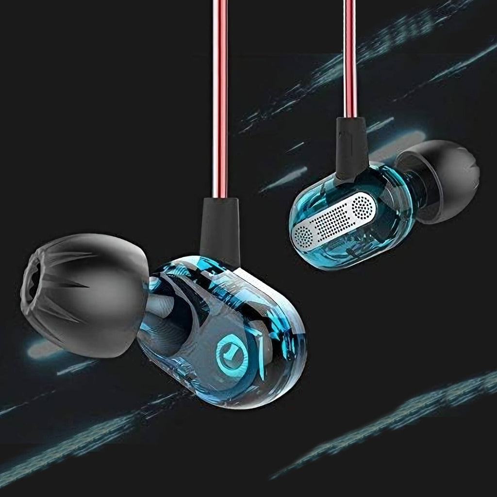 Blaues KZ ZSE Dual-Treiber In-Ear-Headset mit Mikrofon