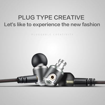 Super Bass High-End In Ear Kopfhörer QKZ DM4 Silber Ohrhörer austauschbare Kabel