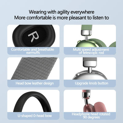 Wireless Bluetooth 5.4 Kopfhörer P959 ENC Over Ear Stereo Headset