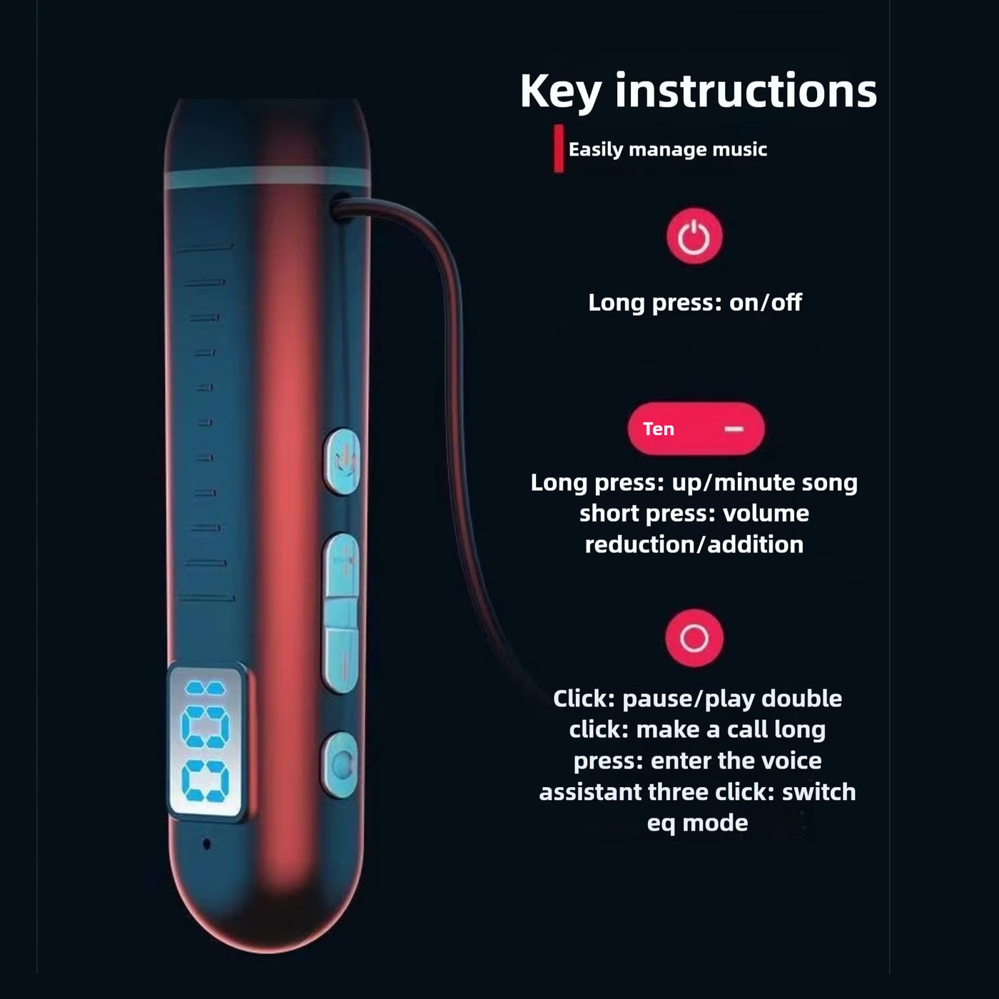 Sport Bluetooth In-Ear Kopfhörer G02 Headset mit Display IPX5 Wireless v5.2