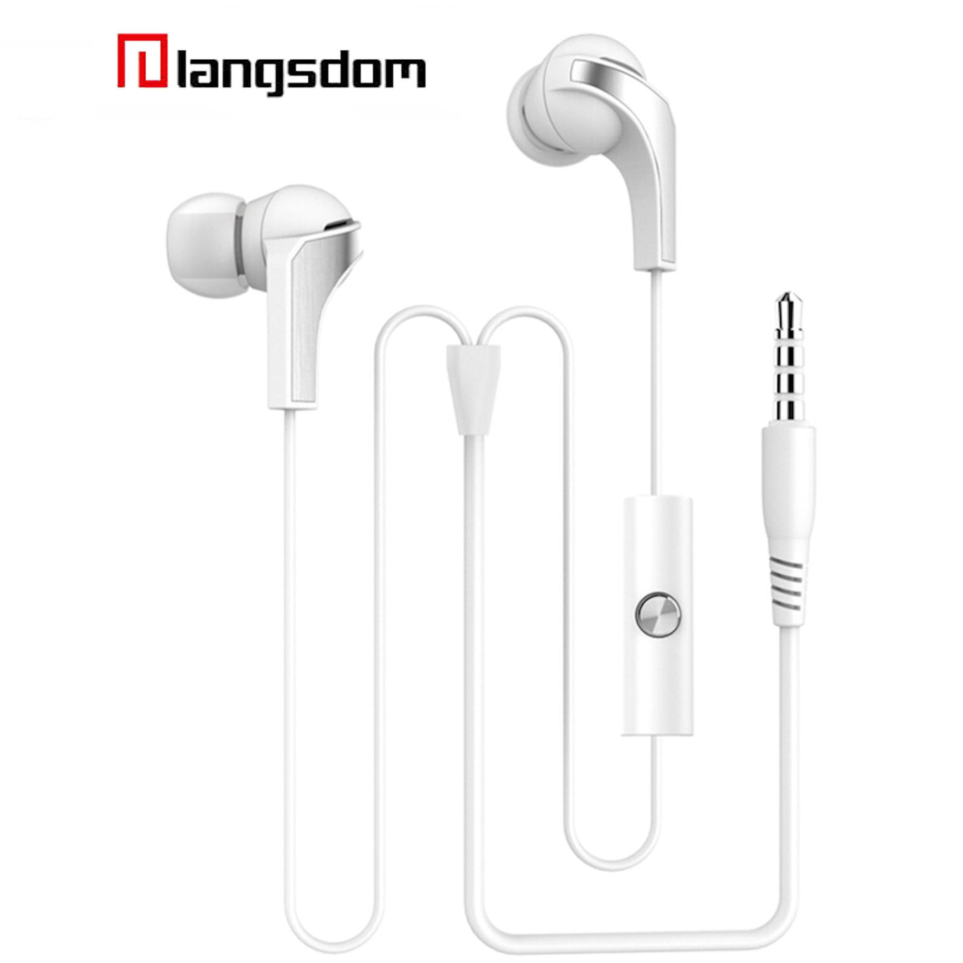 Langsdom P9 In-Ear Ohrhörer Bass Sound, Earphone Headphone Headset weiss