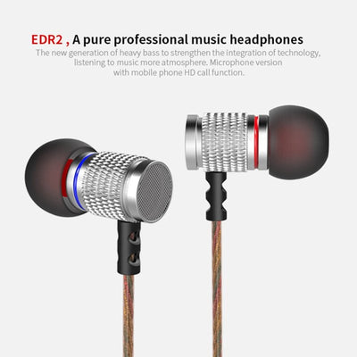 High-End Headset Kopfhörer KZ ED2 HS Professional Silber In-Ear in PU Hardcase