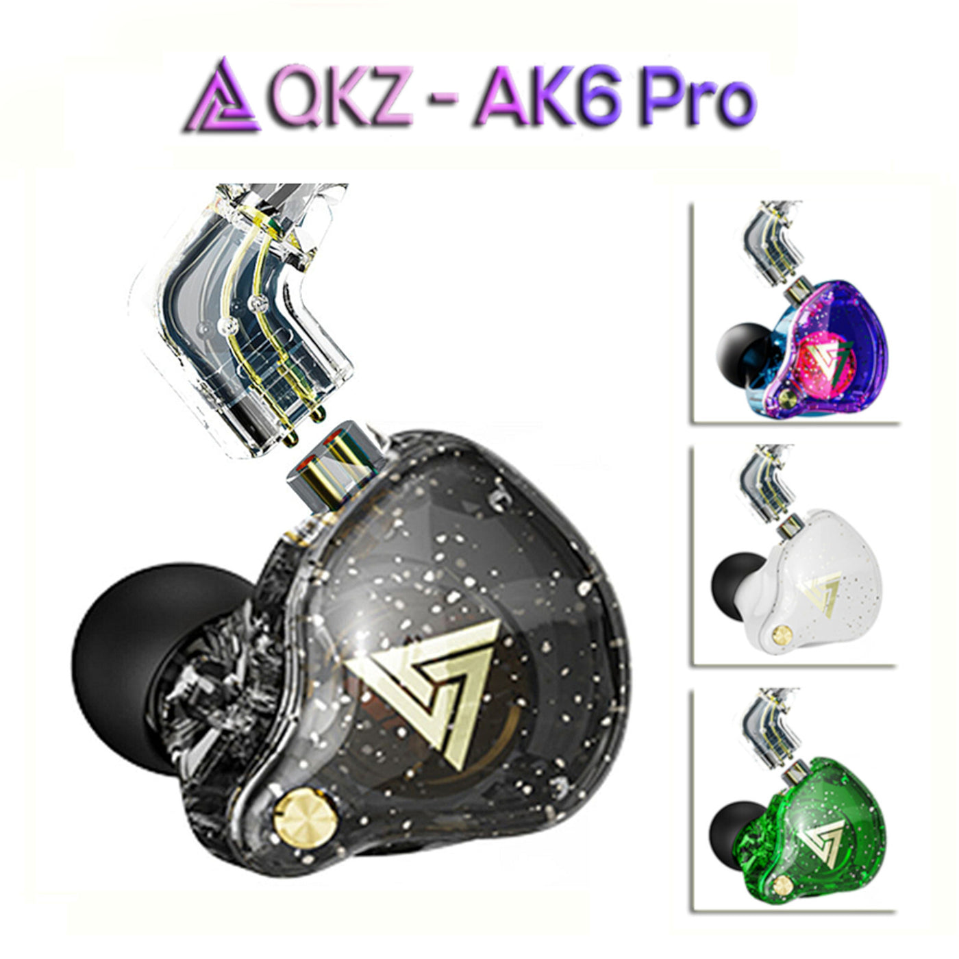 Premium Headset Kopfhörer QKZ-AK6 Pro HiFi In-Ear-Headset Ohrhörer + Hardcase