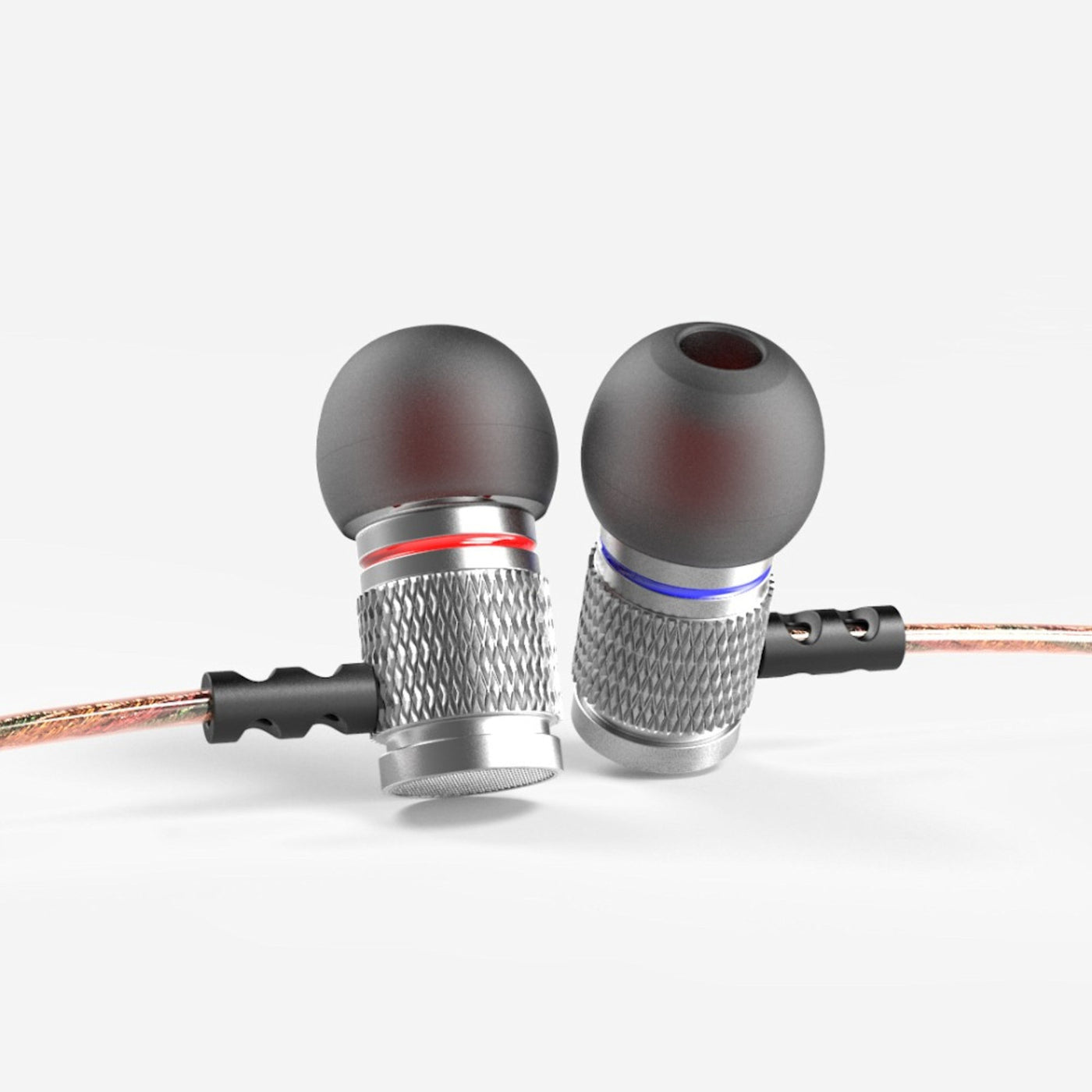 High-End Headset Kopfhörer KZ ED2 HS Professional Silber In-Ear in PU Hardcase