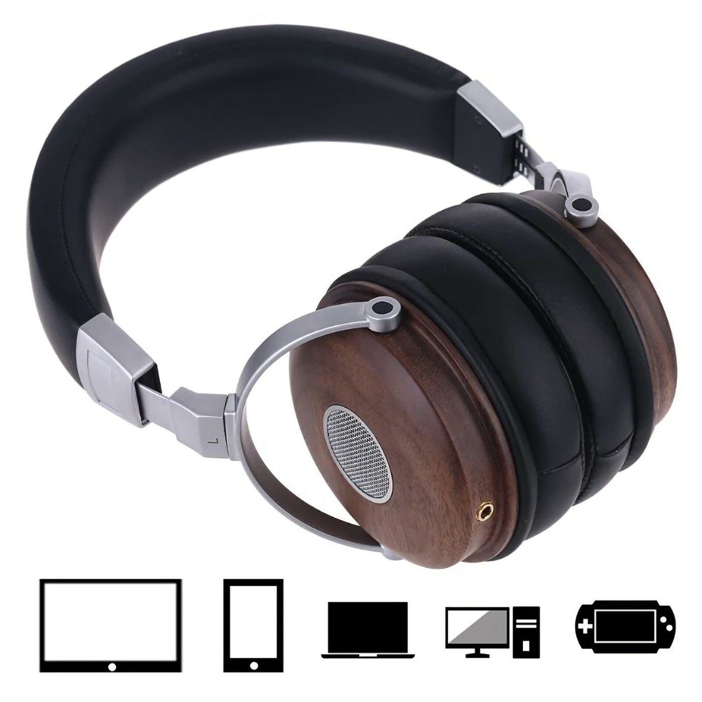 Premium Walnuss Holz Kopfhörer High End Headphone 50mm Treiber Super Klang B7-1