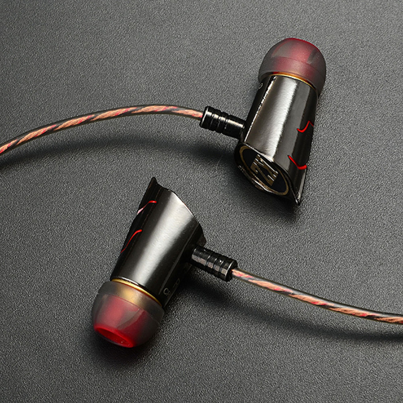 High-End Kopfhörer KZ ED8 Pro Schwarz-Rot In-Ear Ohrhörer