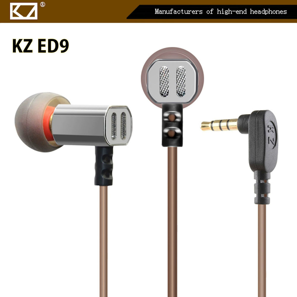 Silberne KZ ED9 HiFi In-Ear-Kopfhörer