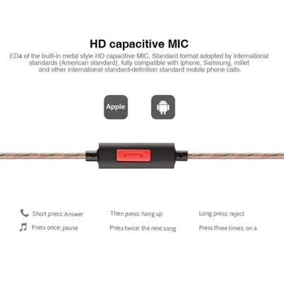 Original KZ ED4 HS silber High-End Headset Kopfhörer In-Ear Hardcase Beats