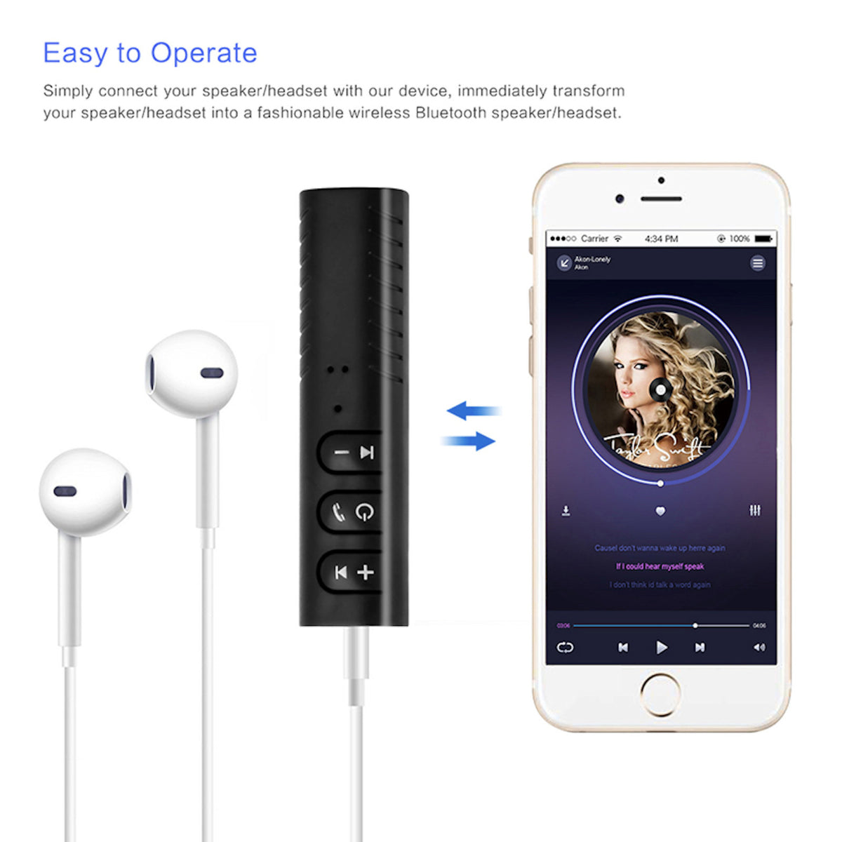 Mini Bluetooth Audio-Empfänger mit 3,5-mm-AUX