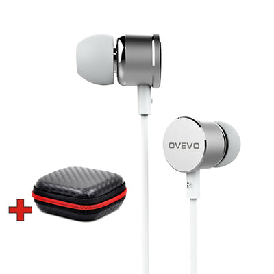 Mega Bass OVEVO S8 Premium In-Ear Earphone Headset Mic Hardcase Schwarz Weiss