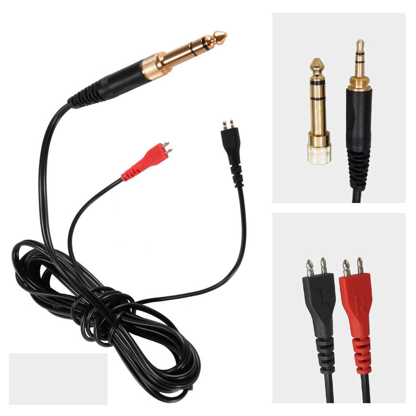 2m Audio Anschlusskabel für Sennheiser HD25, HD25-II, HD25 Plus, HD25 Light ...