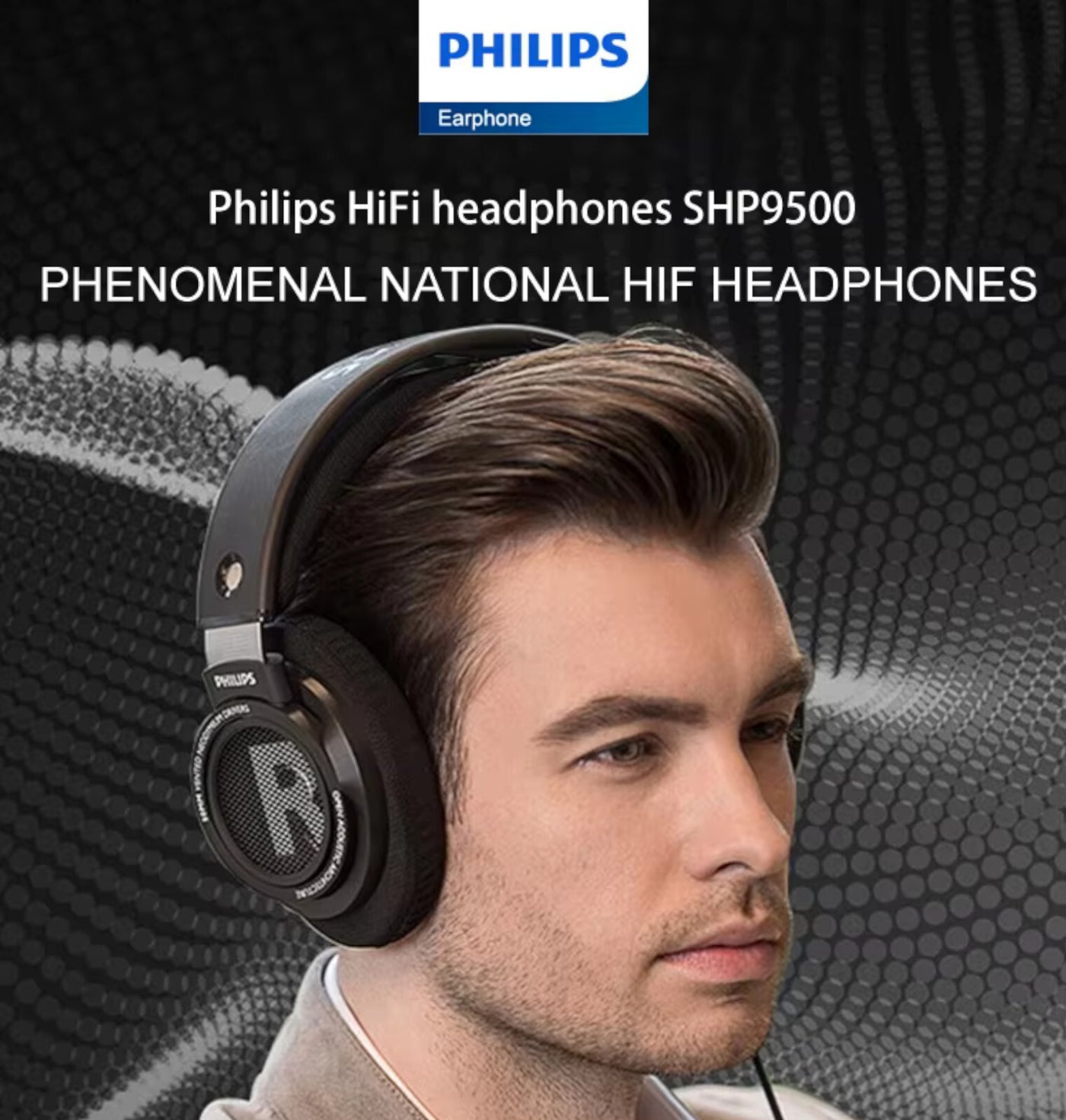 Philips SHP9500 HiFi Stereo Kopfhörer Over-Ear Headphones - Schwarz