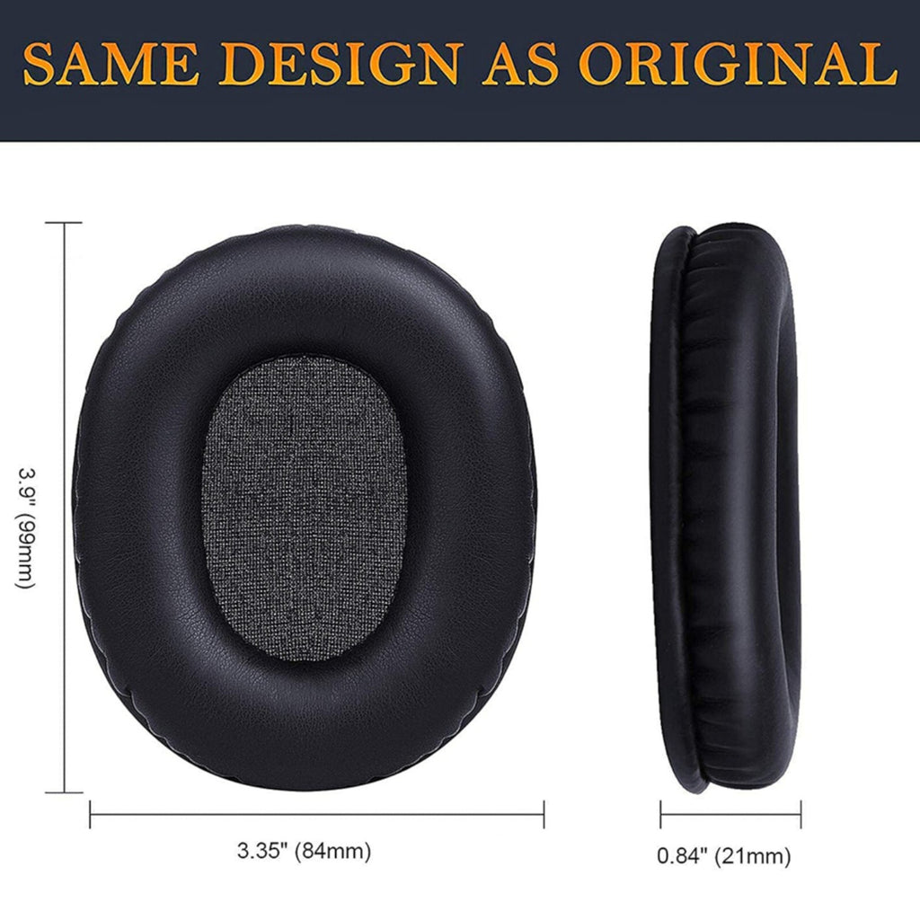 Schwarze Kunstleder-Ohrpolster für Audio-Technica M50X M40X