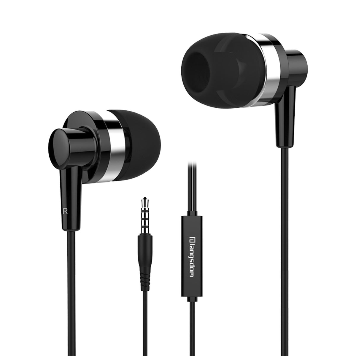 Schwarzes Langsdom JD89 In-Ear-Headset
