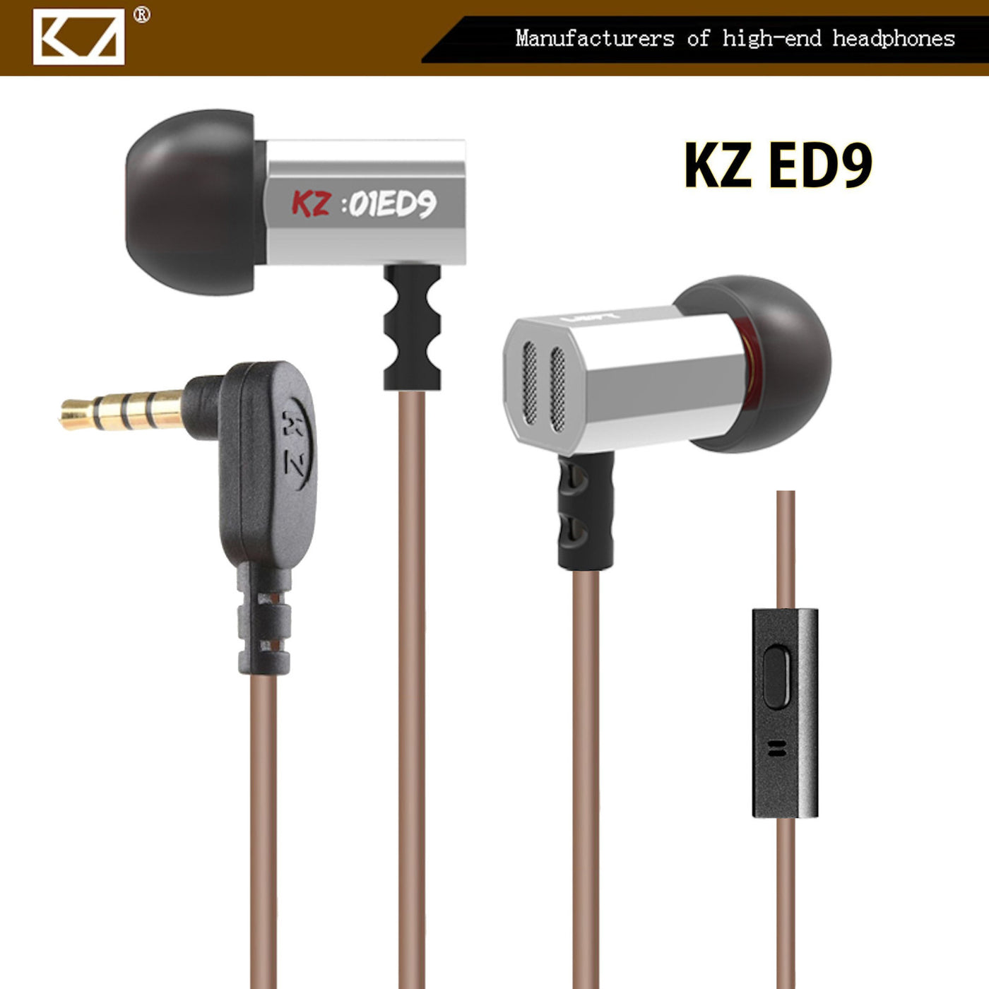 High-End Headset Kopfhörer KZ-ED9 Silber Professional In-Ear-Headset Ohrhörer