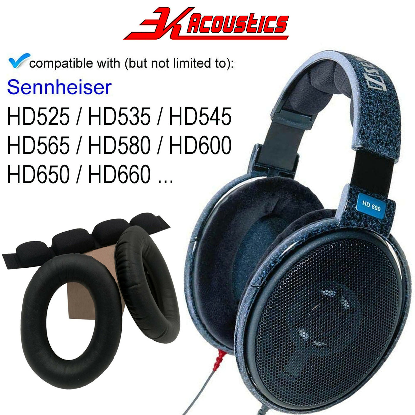 Ohrpolster Kopfband für Sennheiser Kopfhörer HD525, HD535, HD545 II, HD565 II