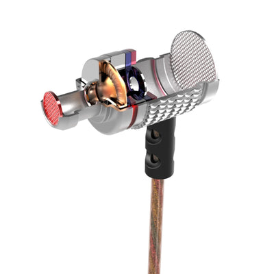 High-End Headset Kopfhörer KZ ED2 HS Professional Silber In-Ear in PU Hardcase