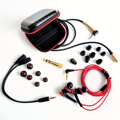 Audio Technica ATH-CKS77X Rot Kopfhörer In-Ear Headphone Earphone, viel Zubehör