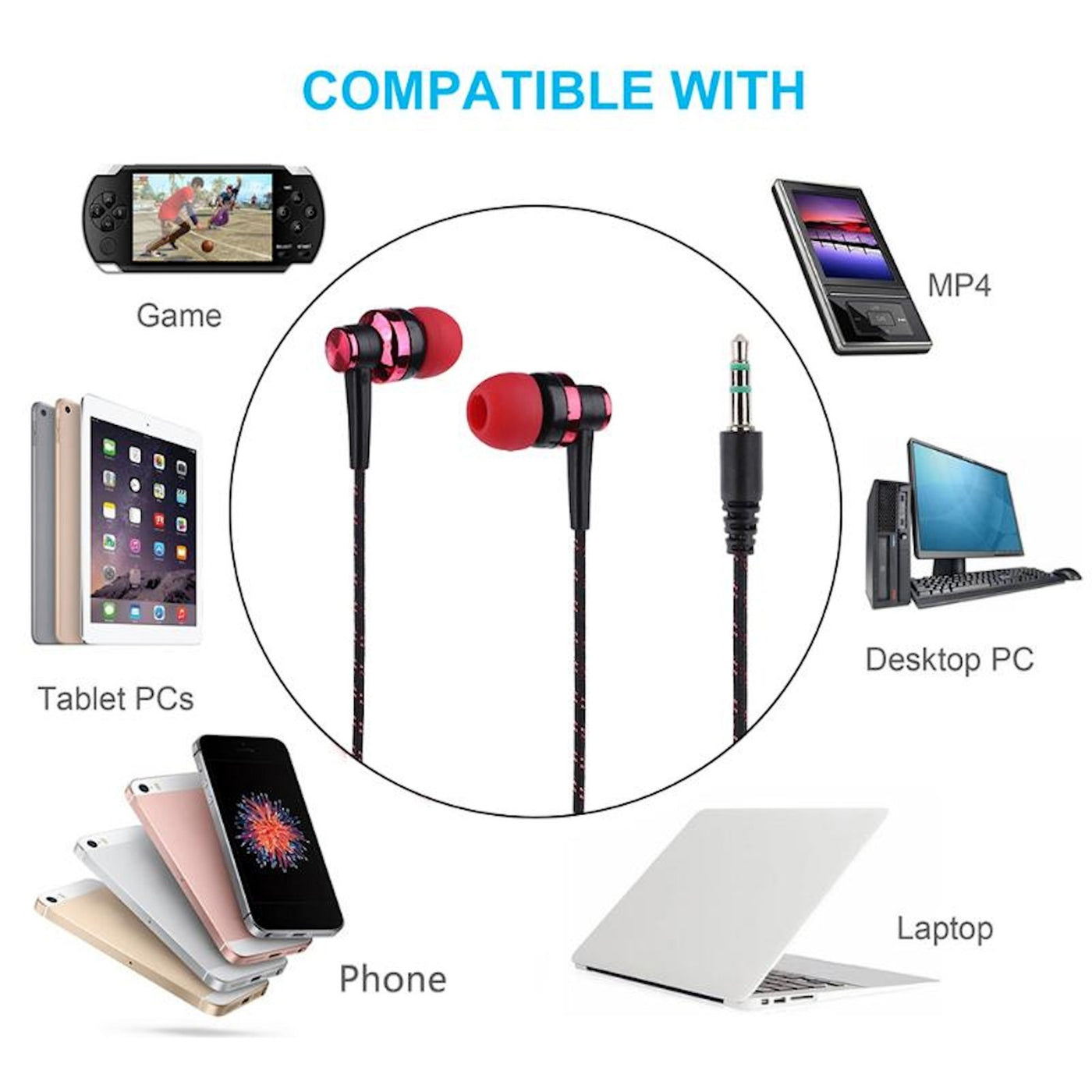 Super Bass Metall Kopfhörer S26 Belly In-Ear Ohrhörer Earphone Case