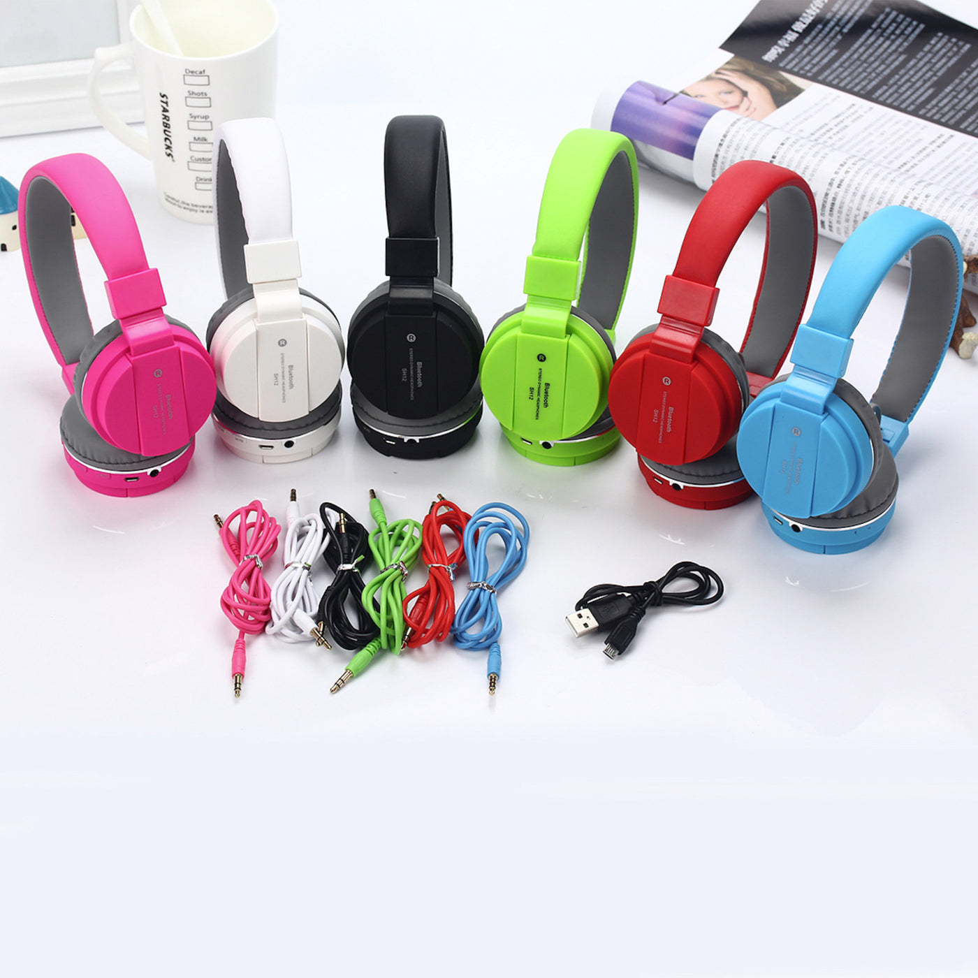Bluetooth Kopfhörer/Headset SH12 Wireless Headphone TF-Karte 3.5 mm viele Farben