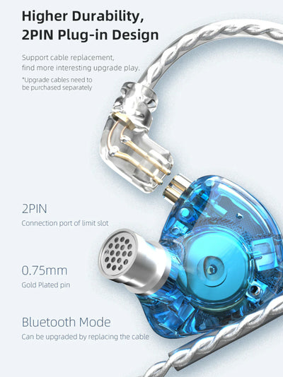 KZ ZAX Premium High-End Professional 16 Treiber HiFi In-Ear Kopfhörer Mic Silber