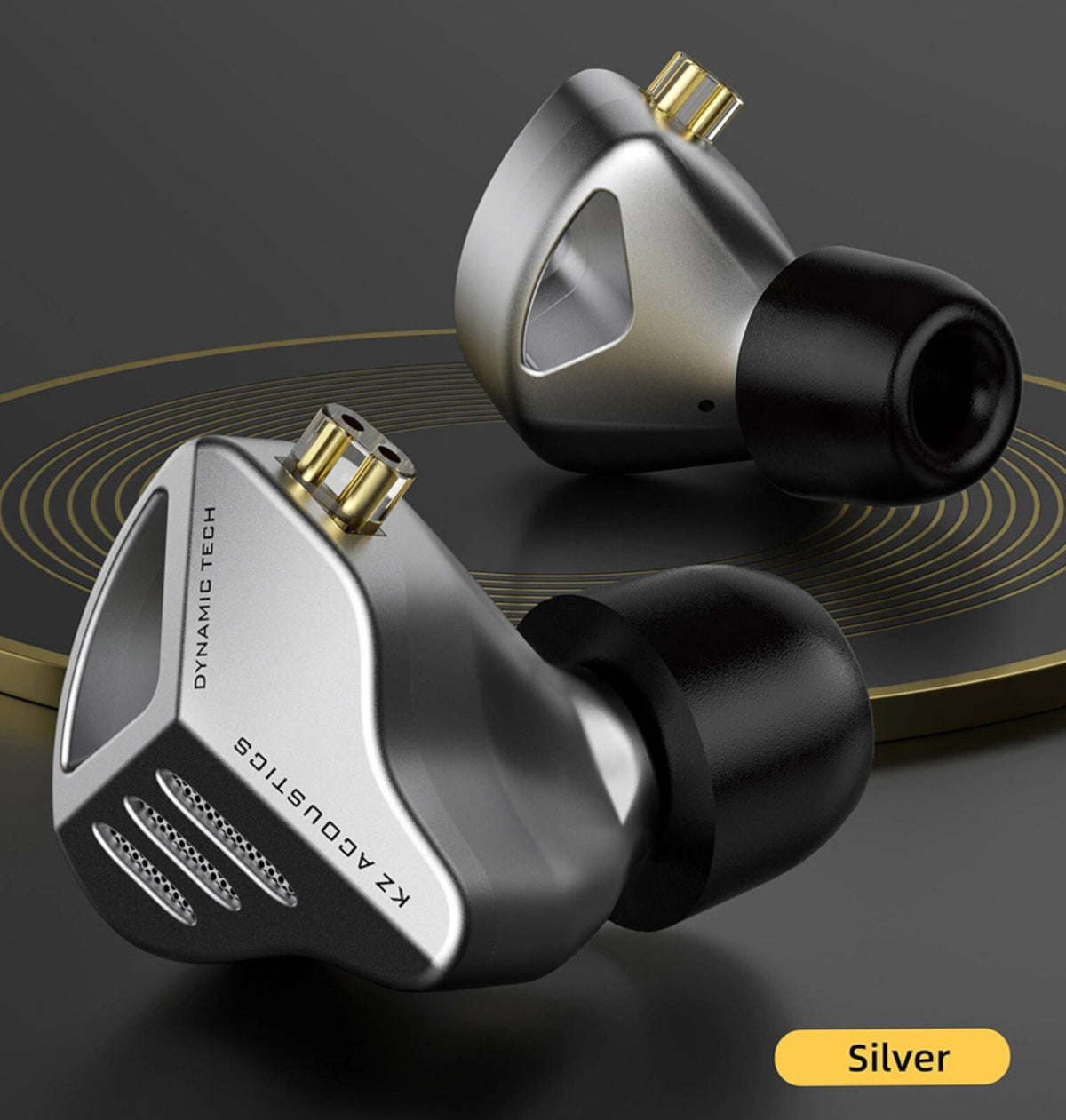 Silberne KZ ZVX High-End In-Ear-Kopfhörer aus Metall