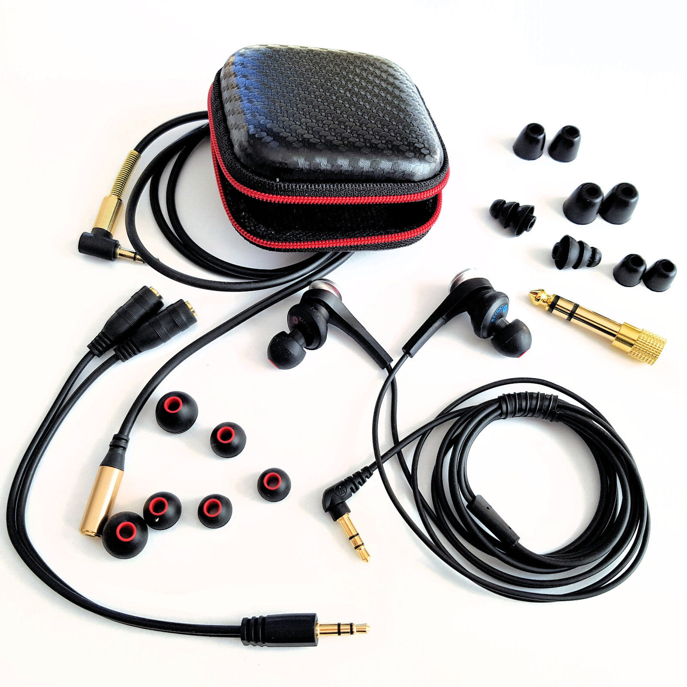 Audio Technica ATH-CKS77X Schwarz Kopfhörer In-Ear Headphone Earphone, Zubehör