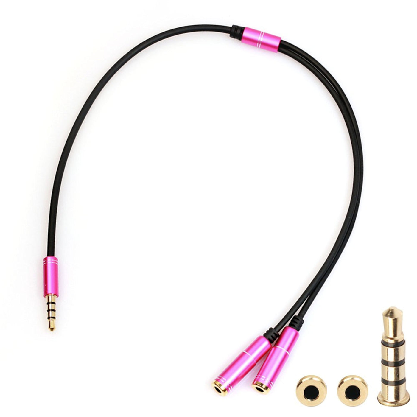 Audio Splitter Kabel Kopfhörer Y Doppler 3.5mm Stecker > 2 Buchse rot