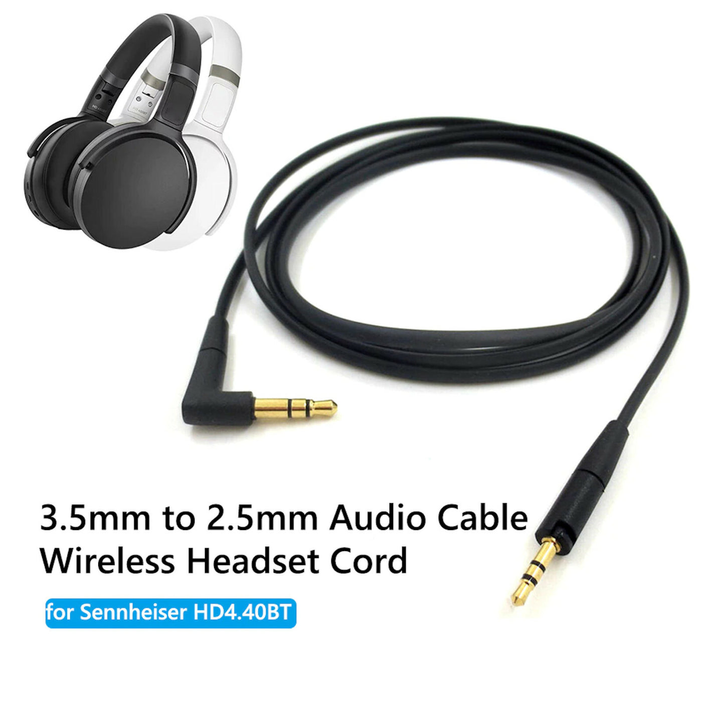 1,5m Audio Anschlusskabel Sennheiser Momentum 2.0 HD4.40 HD4.40BT HD4.50 HD4.5BT